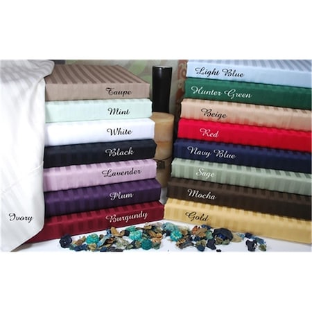 300 Thread Count King Sheet Set Egyptian Cotton Stripe-Burgundy